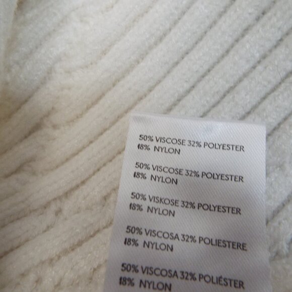 Free People White Emmaline Cable Knit Mini Sweater Dress w/Back Cut-Out Size XL - Picture 14 of 14